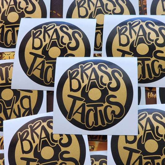 Gold Brasstactics Stickers